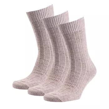 3-pack sokker med merinoull, Sand