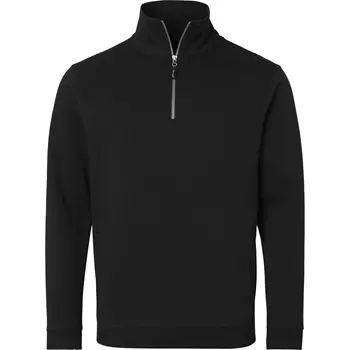 Top Swede sweatshirt with short zipper 0102, Black