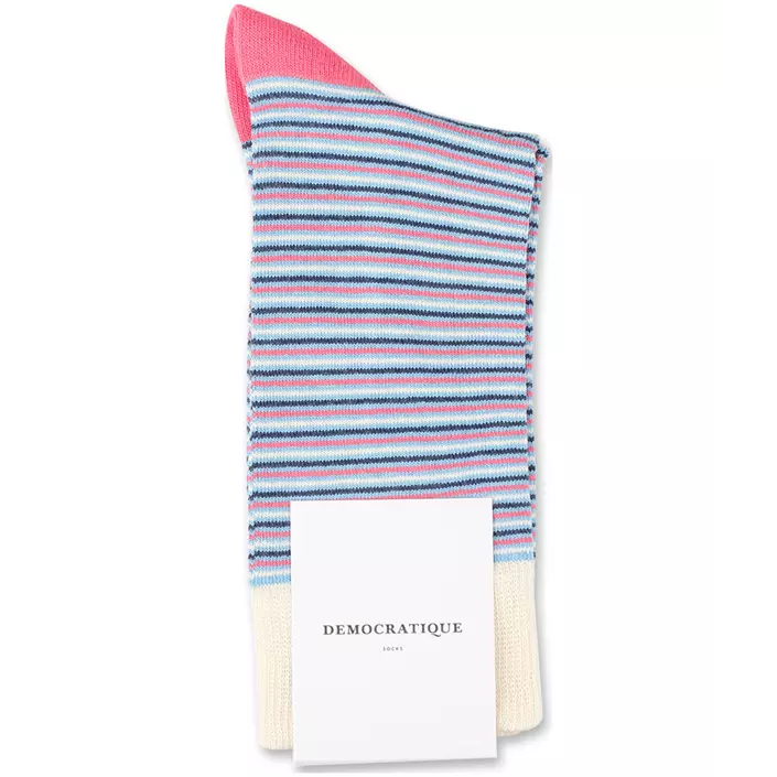 Democratique Originals Ultralight Stripes strømper, Pink/Hvid, Pink/Hvid, large image number 0