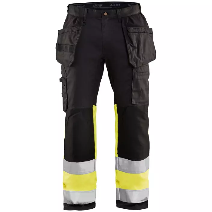 Blåkläder craftsman trousers, Black/Hi-Vis Yellow, large image number 0