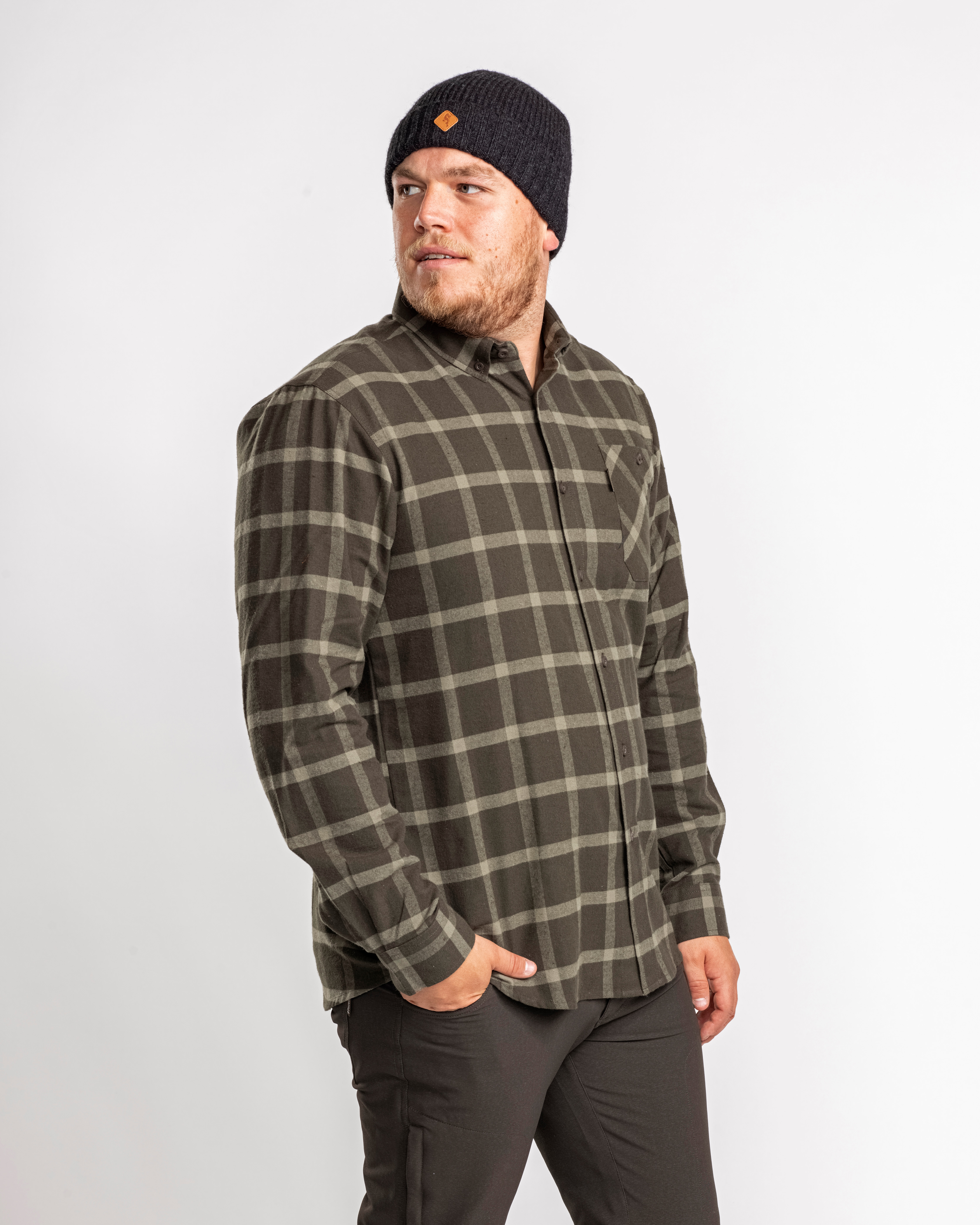 Pinewood V&auml;rnamo flannel skovmandsskjorte, M&oslash;rkegr&oslash;n/Gr&oslash;n