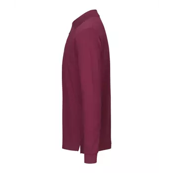 ID long-sleeved polo shirt with stretch, Bordeaux