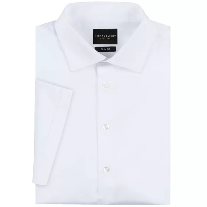 Karlowsky slim fit stretch skjorta, White, large image number 4