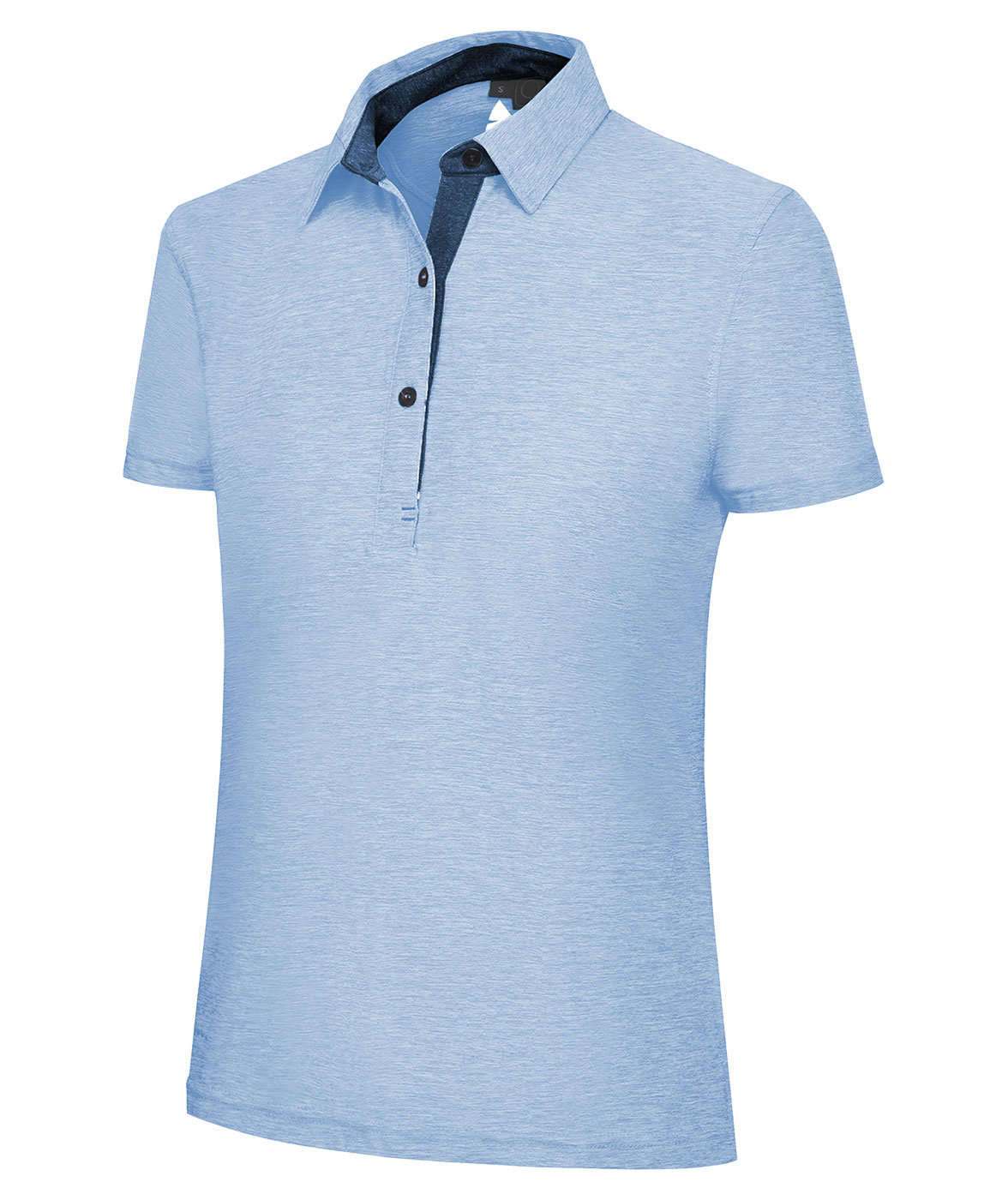 Pitch Stone women's polo shirt, Light blue melange