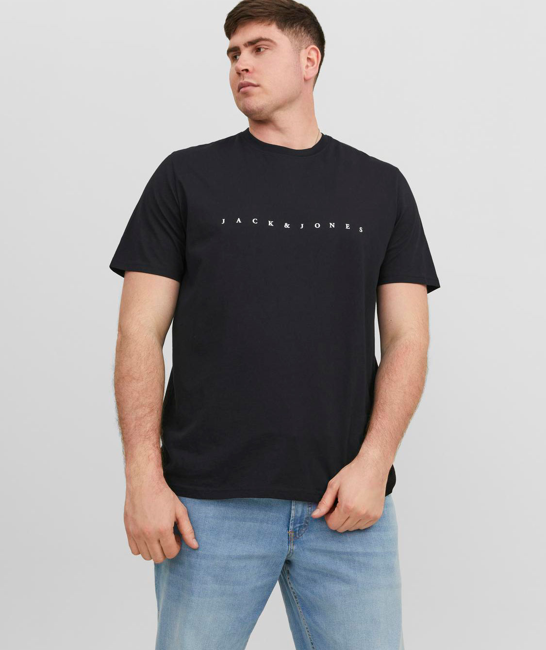 Jack & Jones Plus JJESTAR T-shirt, Black