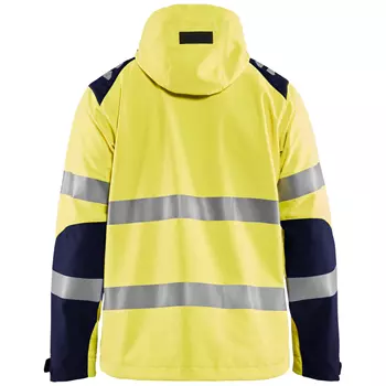 Blåkläder softshelljacka, Varsel gul/marinblå