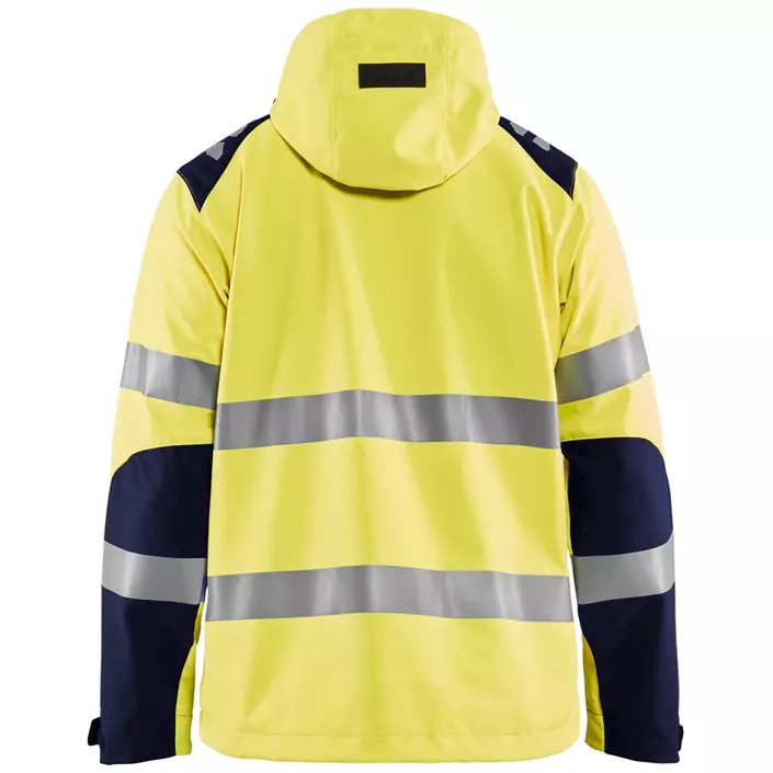 Blåkläder softshell jacket, Hi-vis yellow/Marine blue, large image number 1