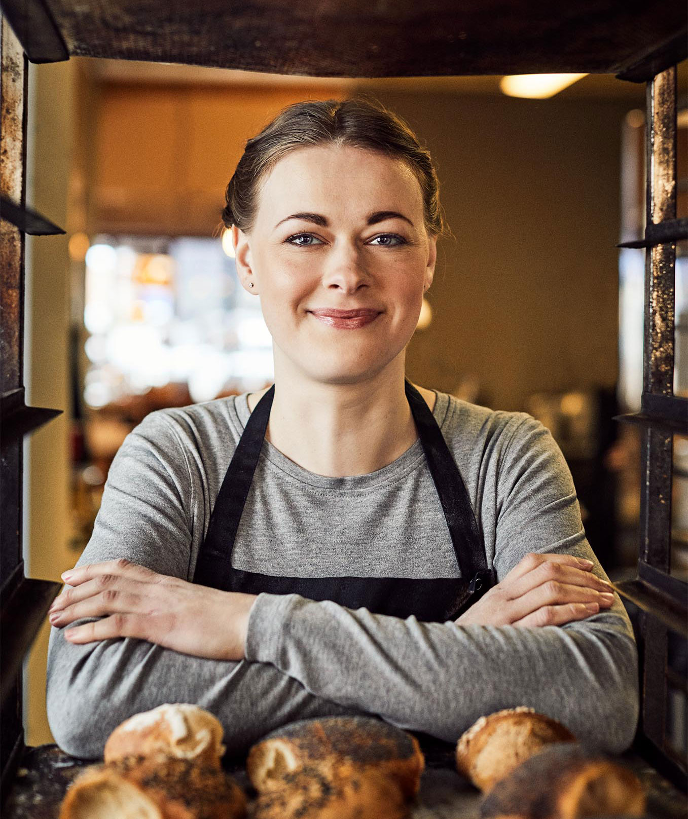 ID Identity Interlock l&aring;ng&auml;rmad T-shirt dam, Gr&aring;melerad, large image number 5