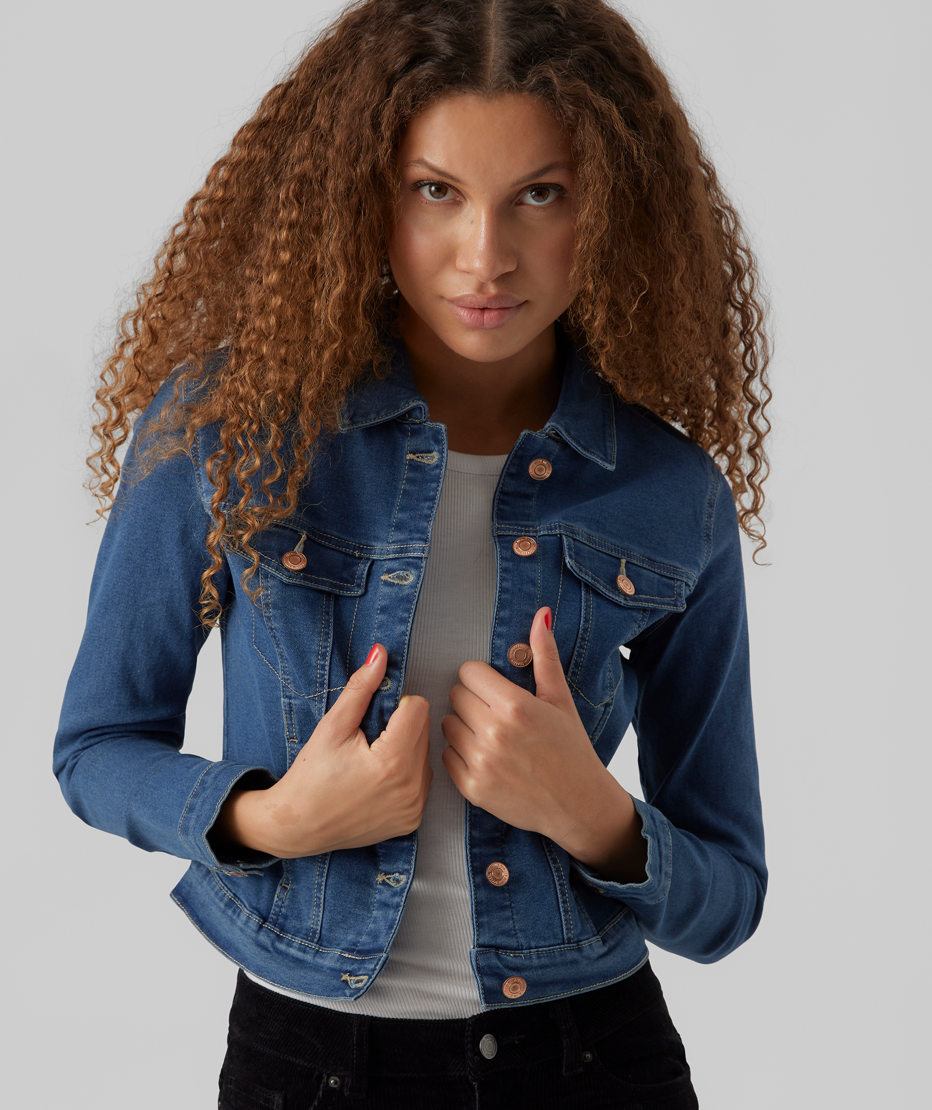 Vero Moda VMLUNA Denim jacka, Medium Blue Denim, large image number 4