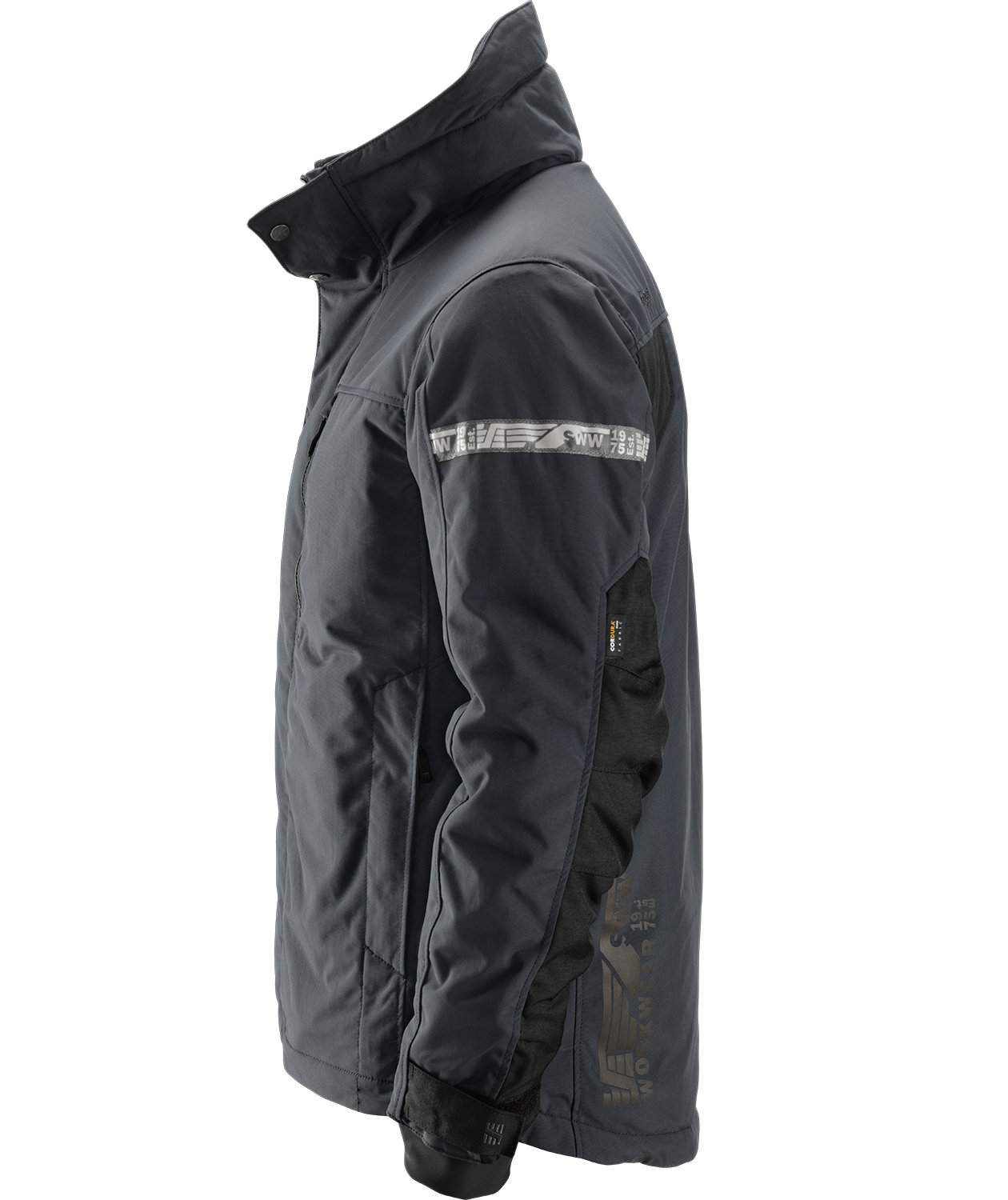 Snickers AllroundWork 37.5&reg; vinter arbejdsjakke 1100, St&aring;lgr&aring;/Sort, large image number 2