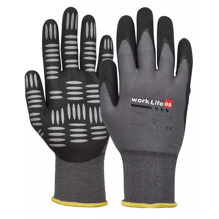 OS Worklife Chess work gloves, Grey/Black, large image number 0