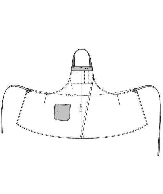 Kentaur Raw bib apron, Grey, Grey, large image number 1