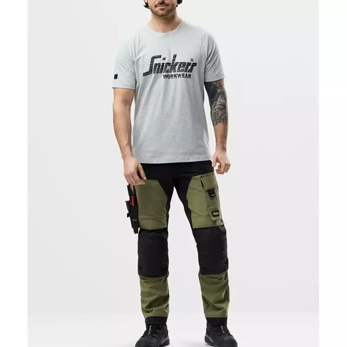 Snickers AllroundWork arbetsbyxa 6375 full stretch, Khaki Green/Black, large image number 1