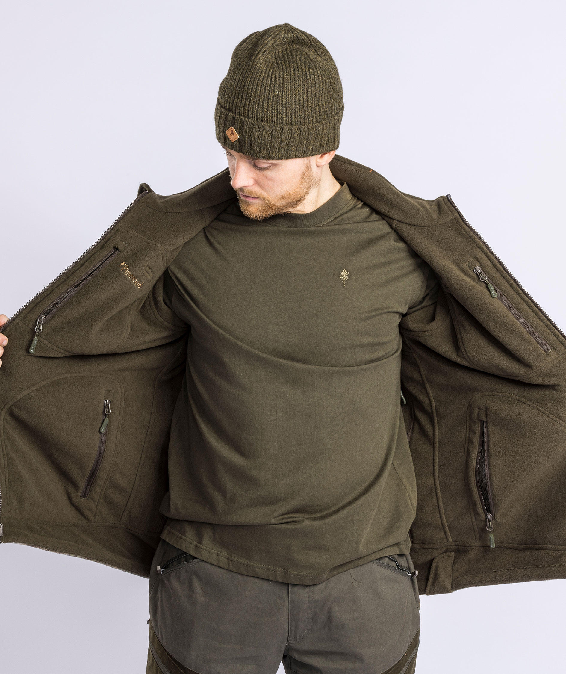 Pinewood&nbsp;Furudal Reversible Camou fleecejakke, Hunting Brown/Strata, large image number 9