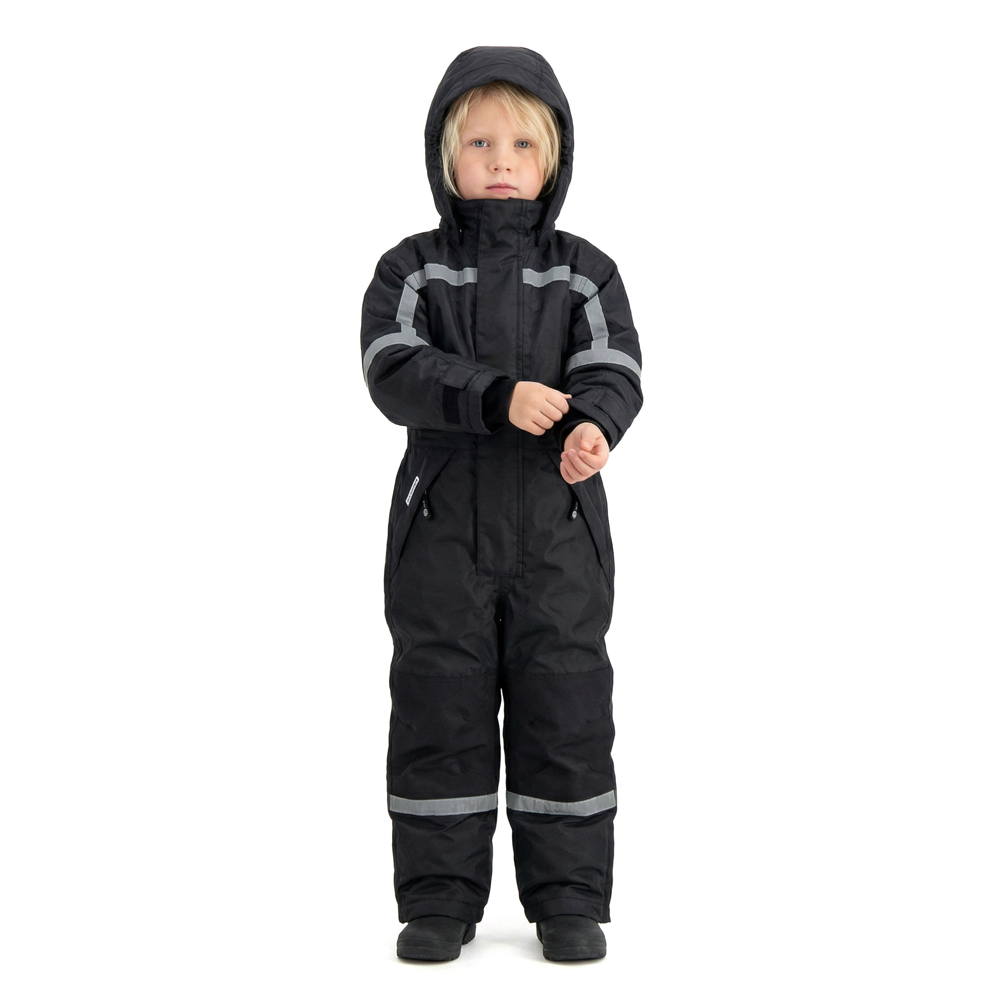 Ocean thermo coverall for kids, Black, large image number 2