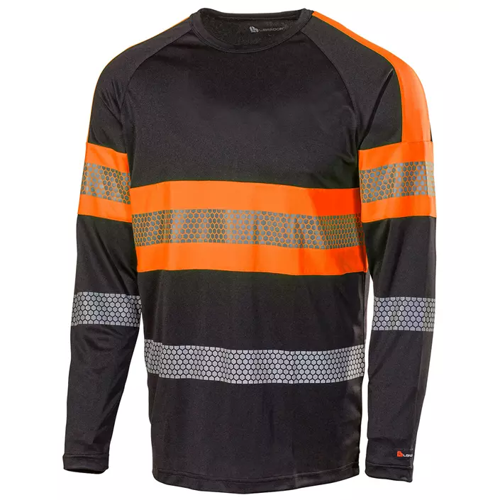 L.Brador 6111P long-sleeved T-shirt, Black/Orange, large image number 0