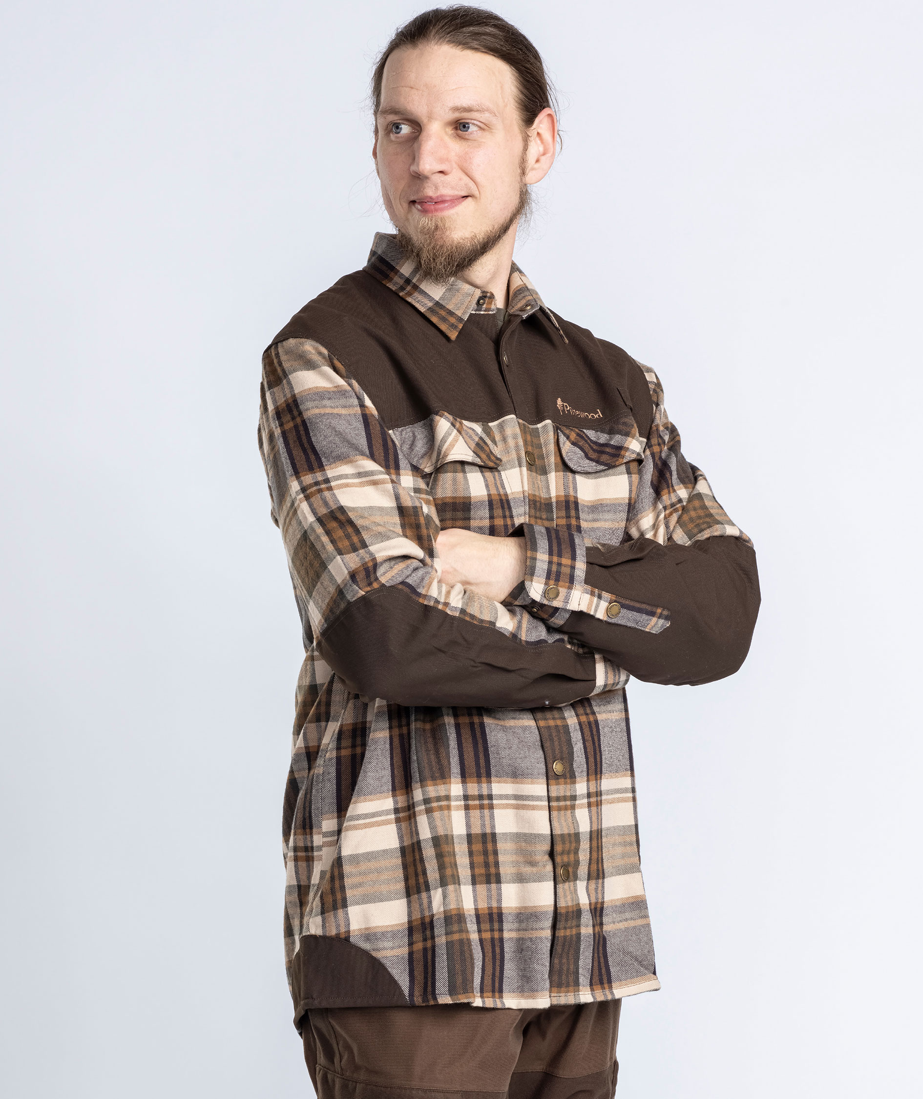 Pinewood Furudal Pro skjorte med uld, Beige/Suede Brown