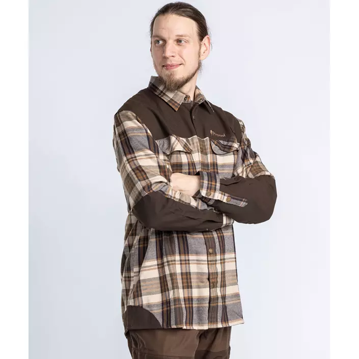 Pinewood Furudal Pro skjorte med uld, Beige/Suede Brown, large image number 1