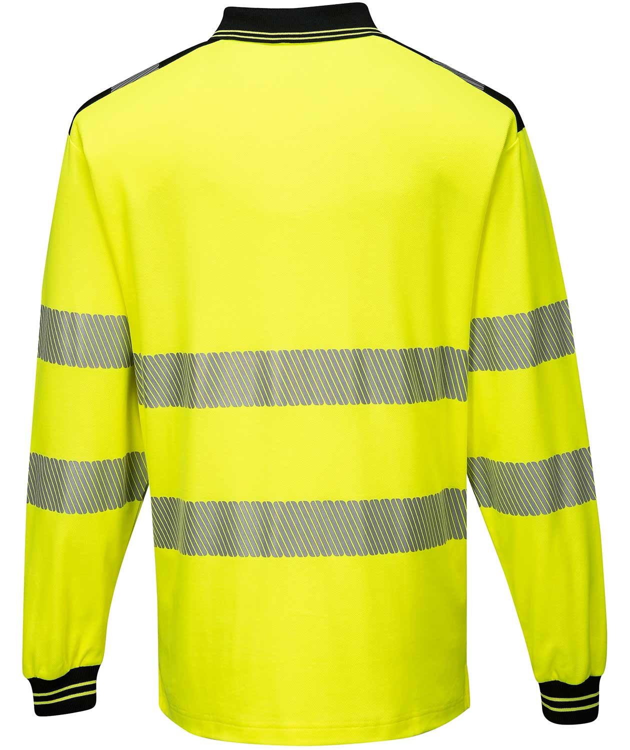 Portwest longsleeved polo shirt, Hi-vis Yellow/Black