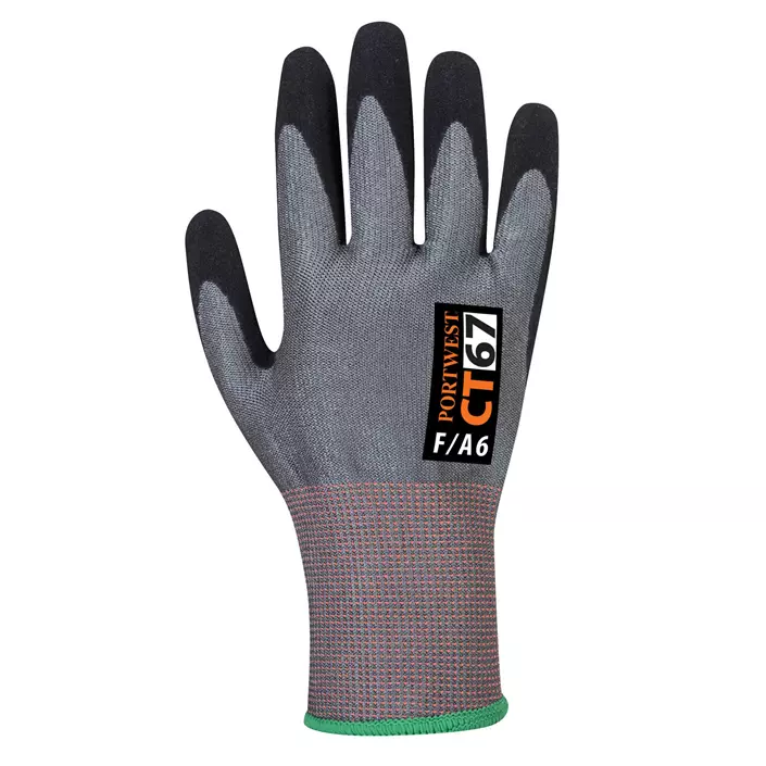 Portwest CT67 cut protection gloves Cut F, Grey/Black, large image number 0