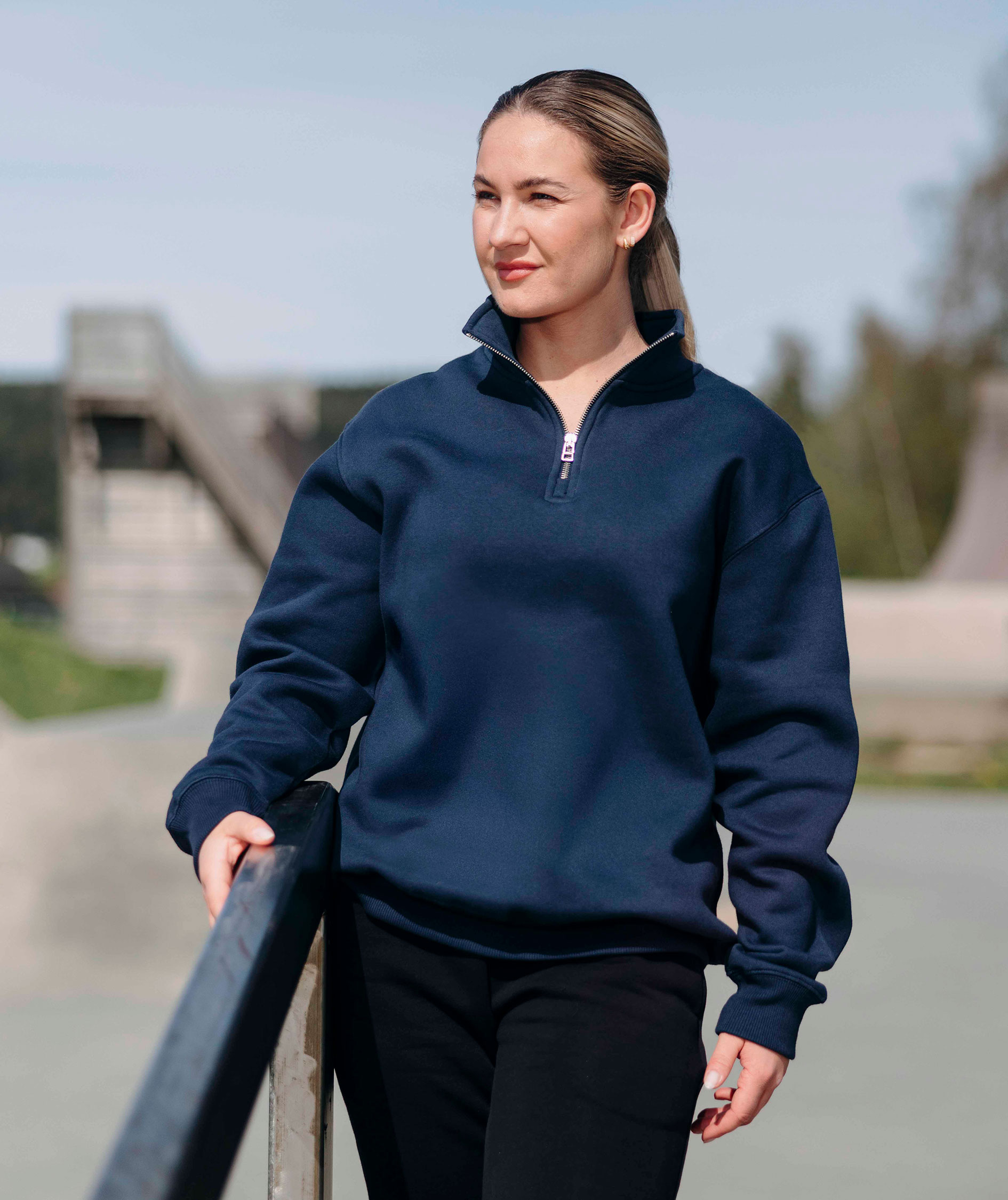 YOU Lisboa half zip, Marinbl&aring;