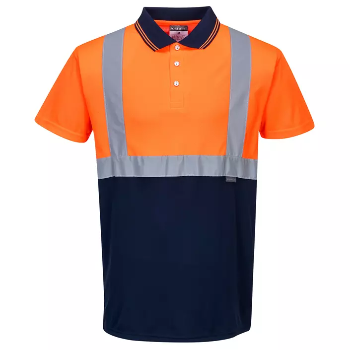 Portwest polo T-shirt, Hi-vis Orange/Marine, large image number 0