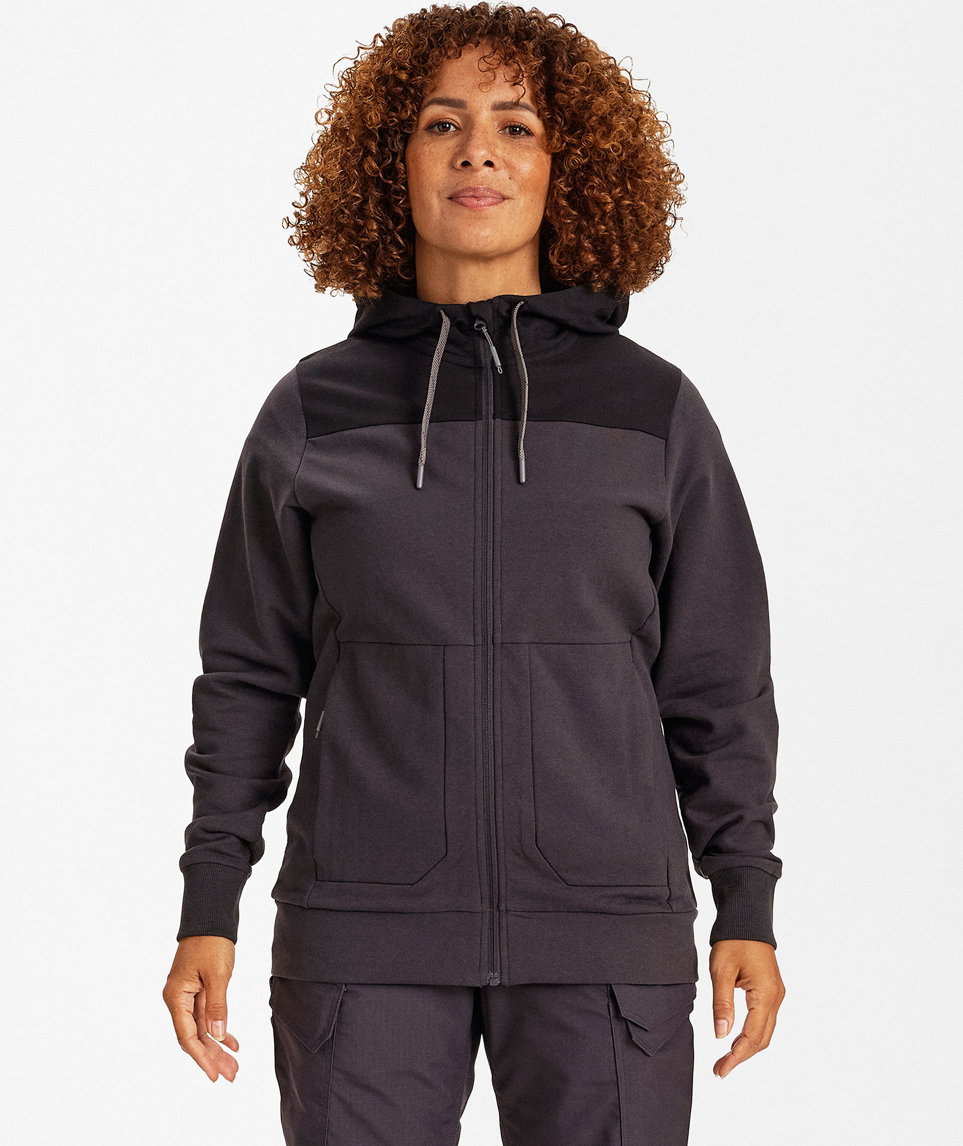 Engel Entire women's hoodie with zipper, Anthracite Grey/Black