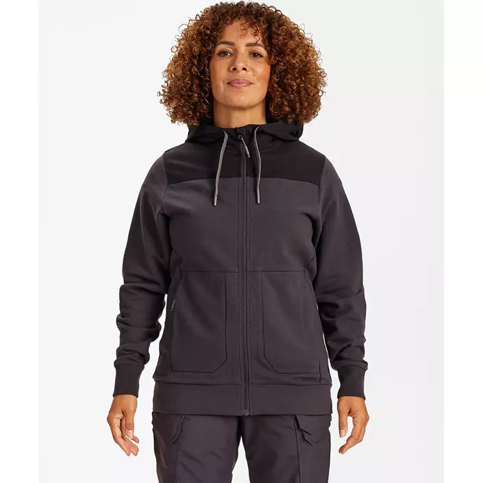 Engel Entire hoodie med dragkedja dam, Anthracite Grey/Black, large image number 1