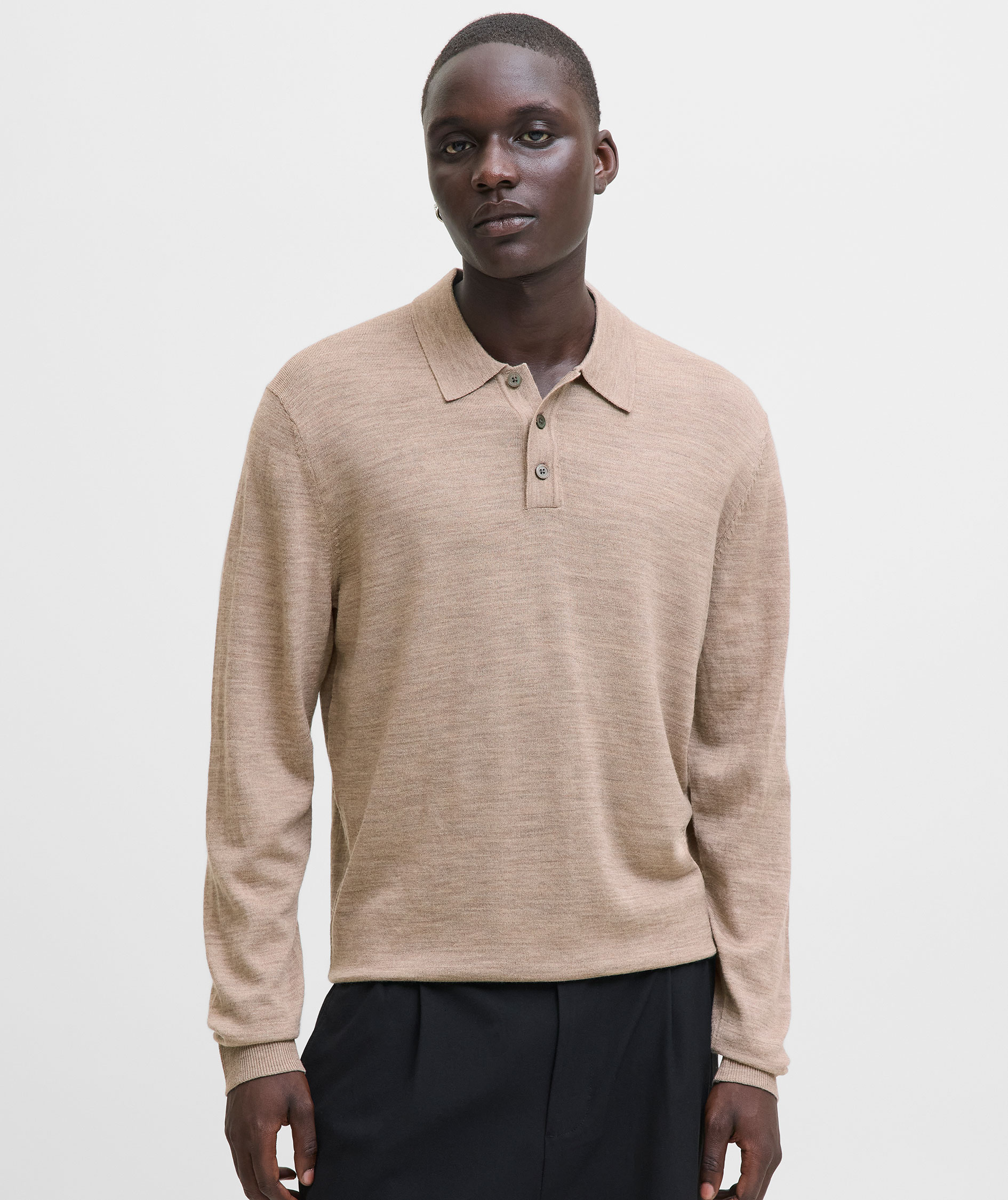 Jack & Jones Premium JPRBLAMERINO knitted polo with merino wool