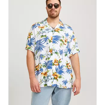 Jack & Jones Plus JJEJEFF kortærmet Hawaii skjorte, Cloud Dancer
