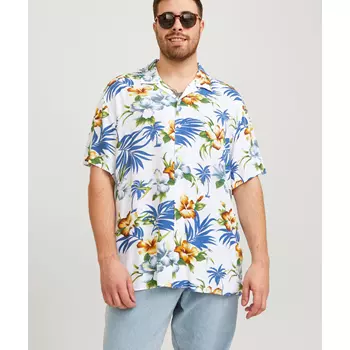 Jack & Jones Plus JJEJEFF kortermet Hawaii skjorte, Cloud Dancer