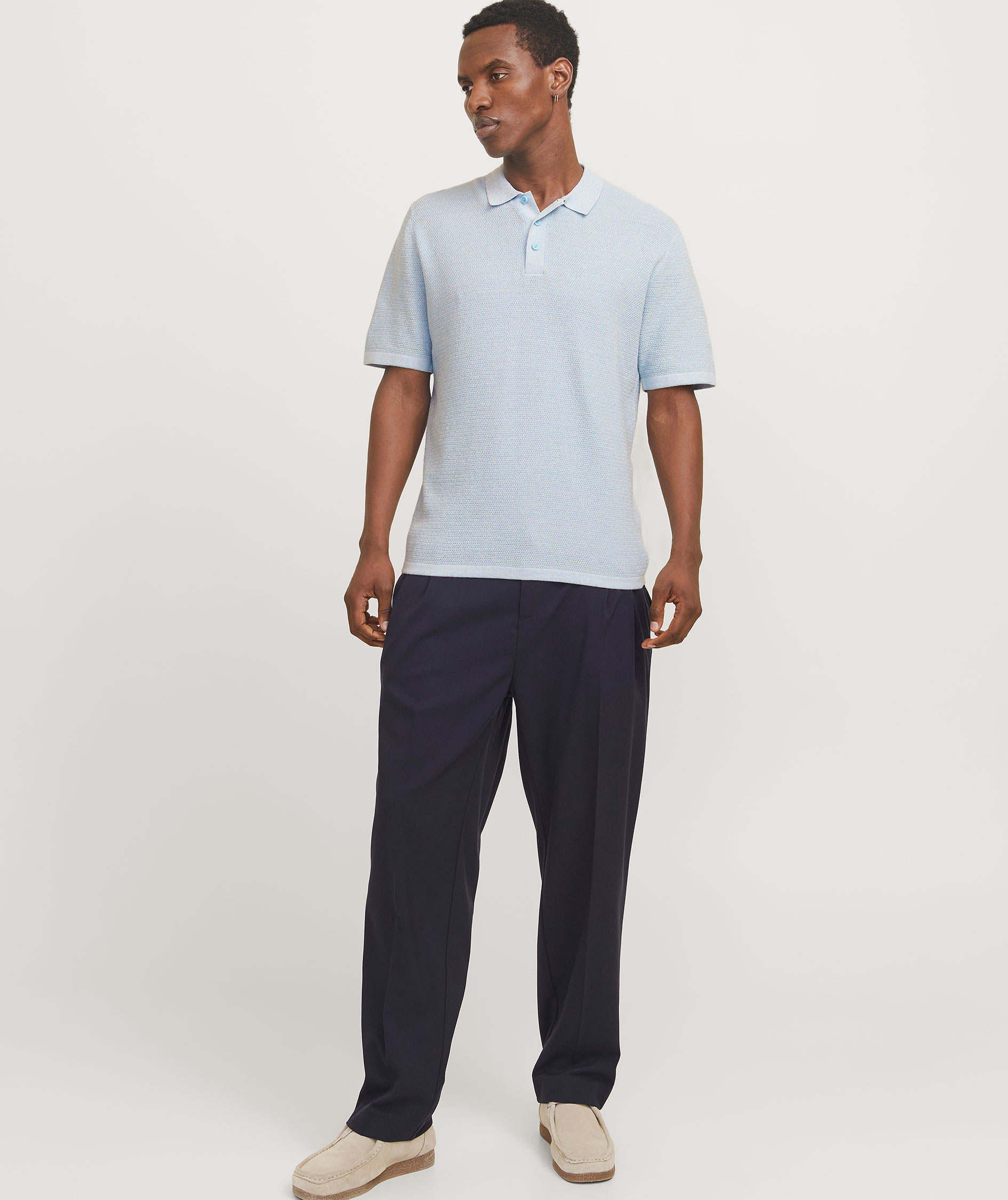 Jack & Jones JJEGEORGE stickad pik&eacute;tr&ouml;ja, Chambray Blue, large image number 6