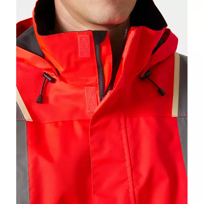 Helly Hansen UC-ME shell jacket, Hi-Vis Red/Ebony, large image number 4