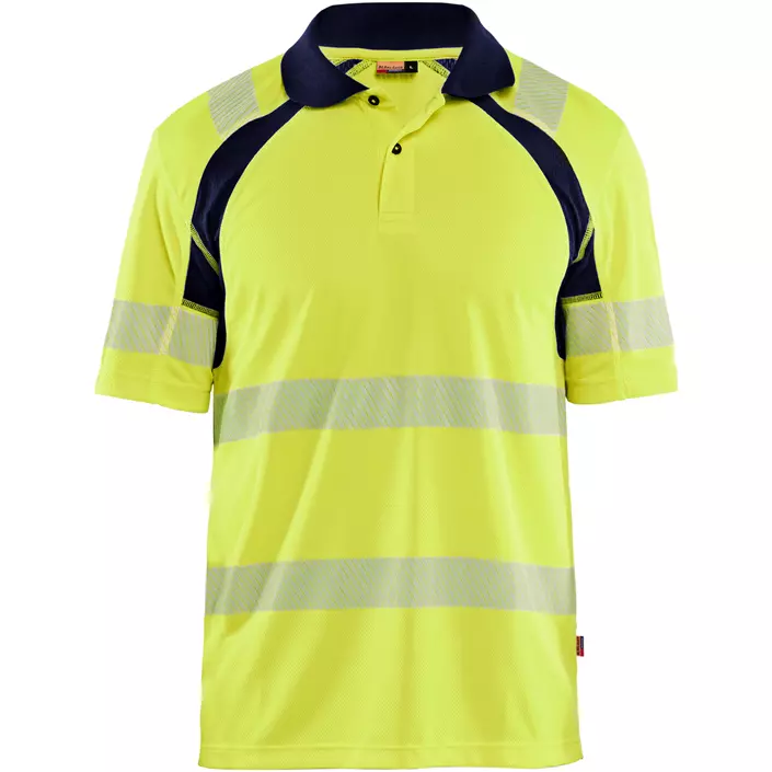 Blåkläder polo shirt, Hi-Vis yellow/marine, large image number 0