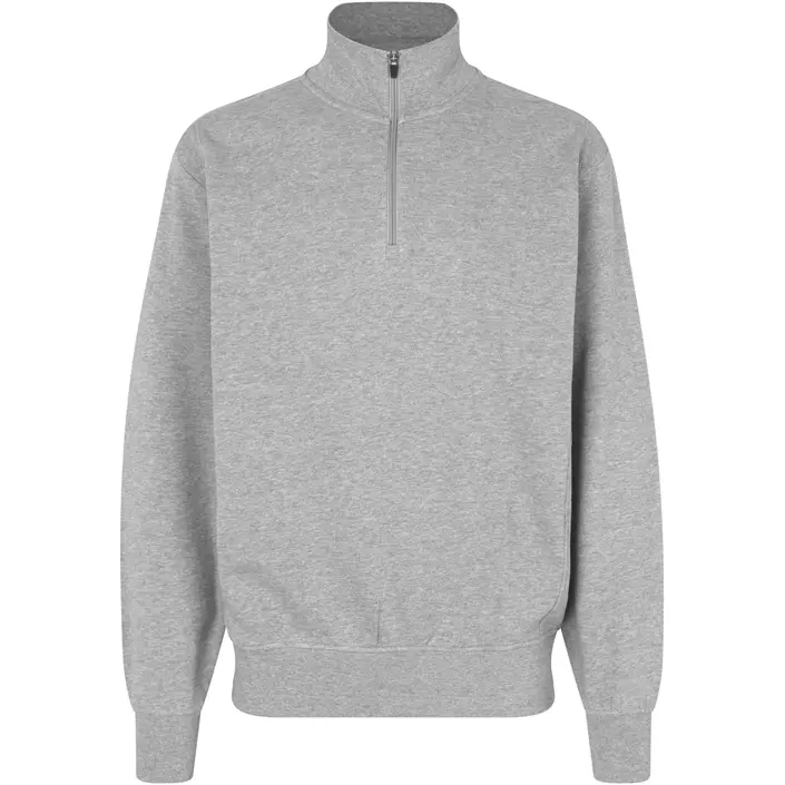 ID Sweatshirt with short zipper, Grey Melange, large image number 0