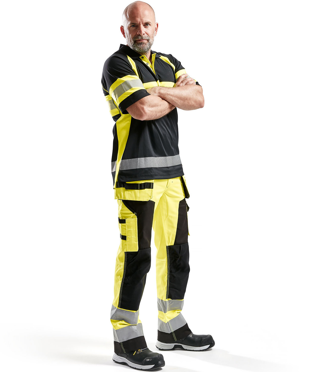 Bl&aring;kl&auml;der polo T-skjorte, Svart/Hi-Vis Gul, large image number 1