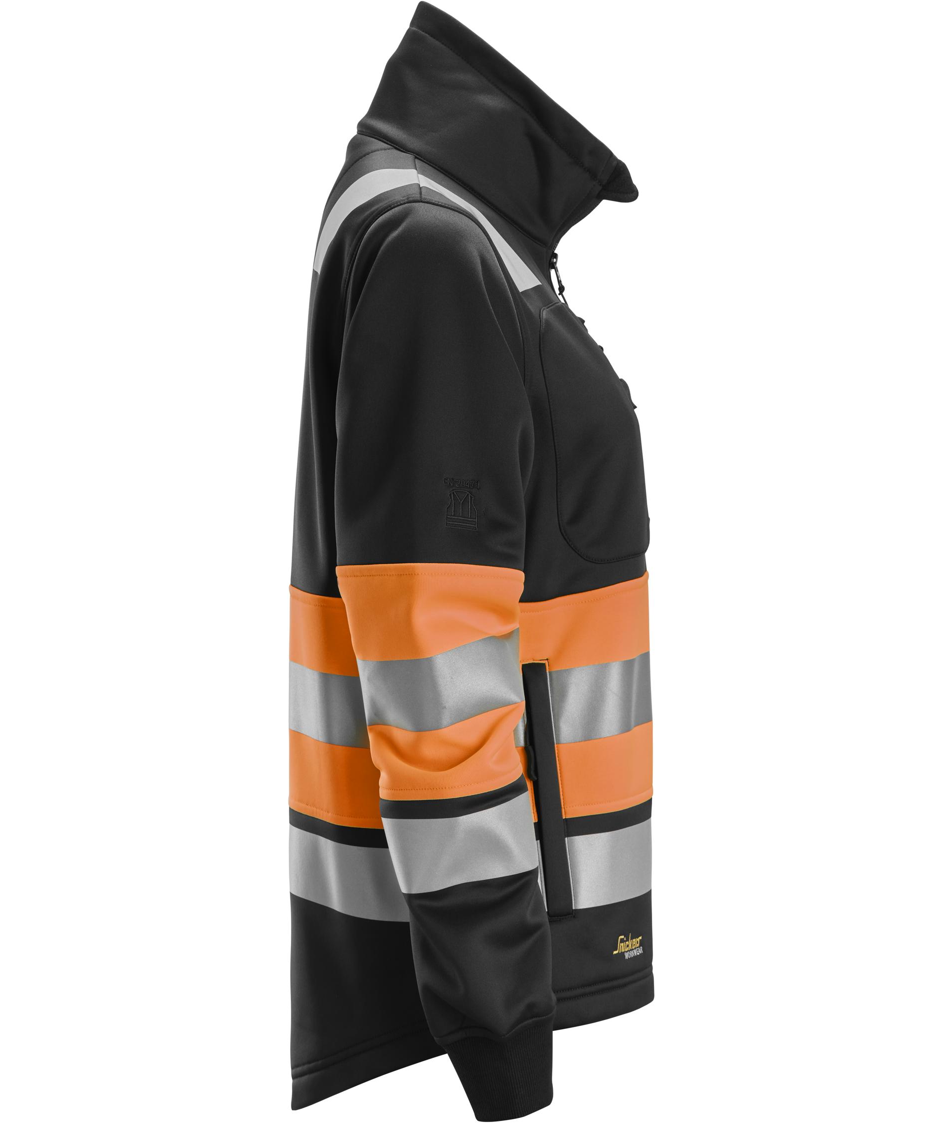 Snickers women's sweat jacket 8077, Hi-Vis Orange/Black, large image number 2