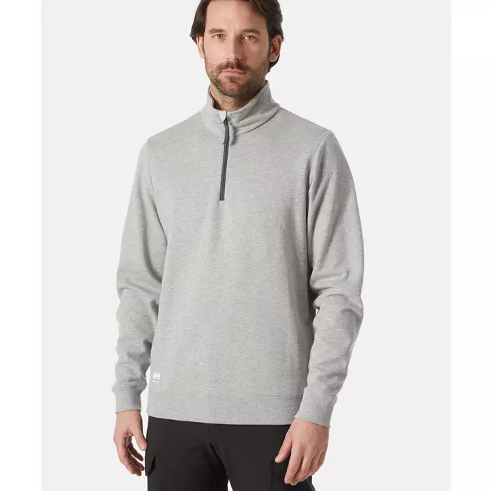 Helly Hansen Classic half zip sweatshirt, Grey melange , large image number 1