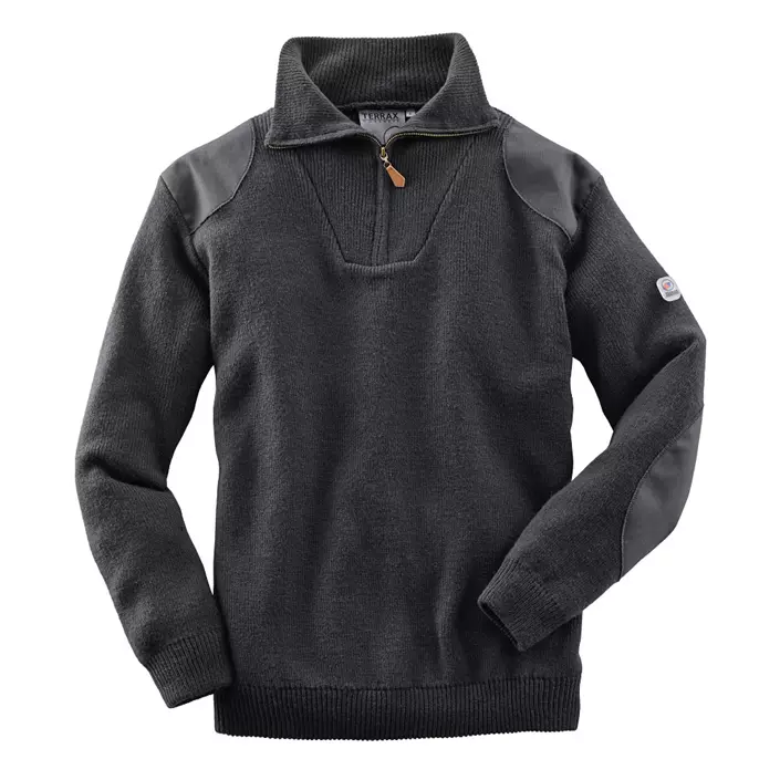 Terrax ½-zip stickad tröja, Antracit, large image number 0
