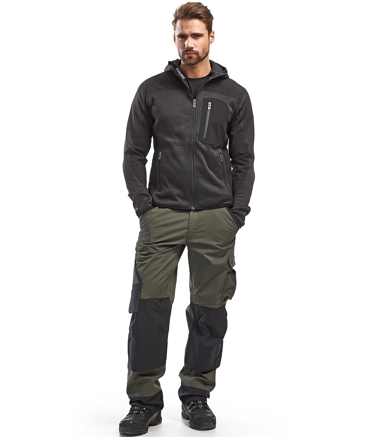 Bl&aring;kl&auml;der knitted softshell jacket X4930, Dark Grey/Black