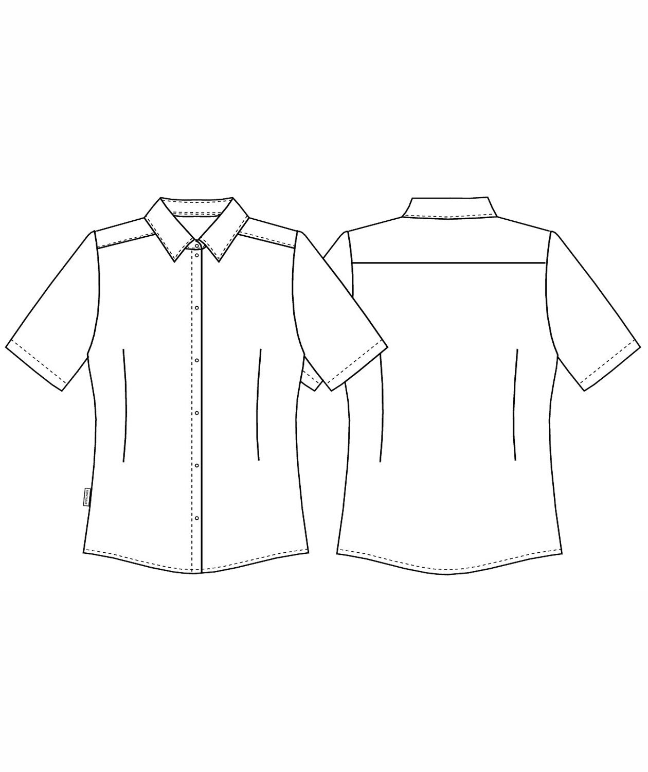 Kentaur modern fit kurz&auml;rmelige Kellnerbluse f&uuml;r Damen, Blau Melange, large image number 1