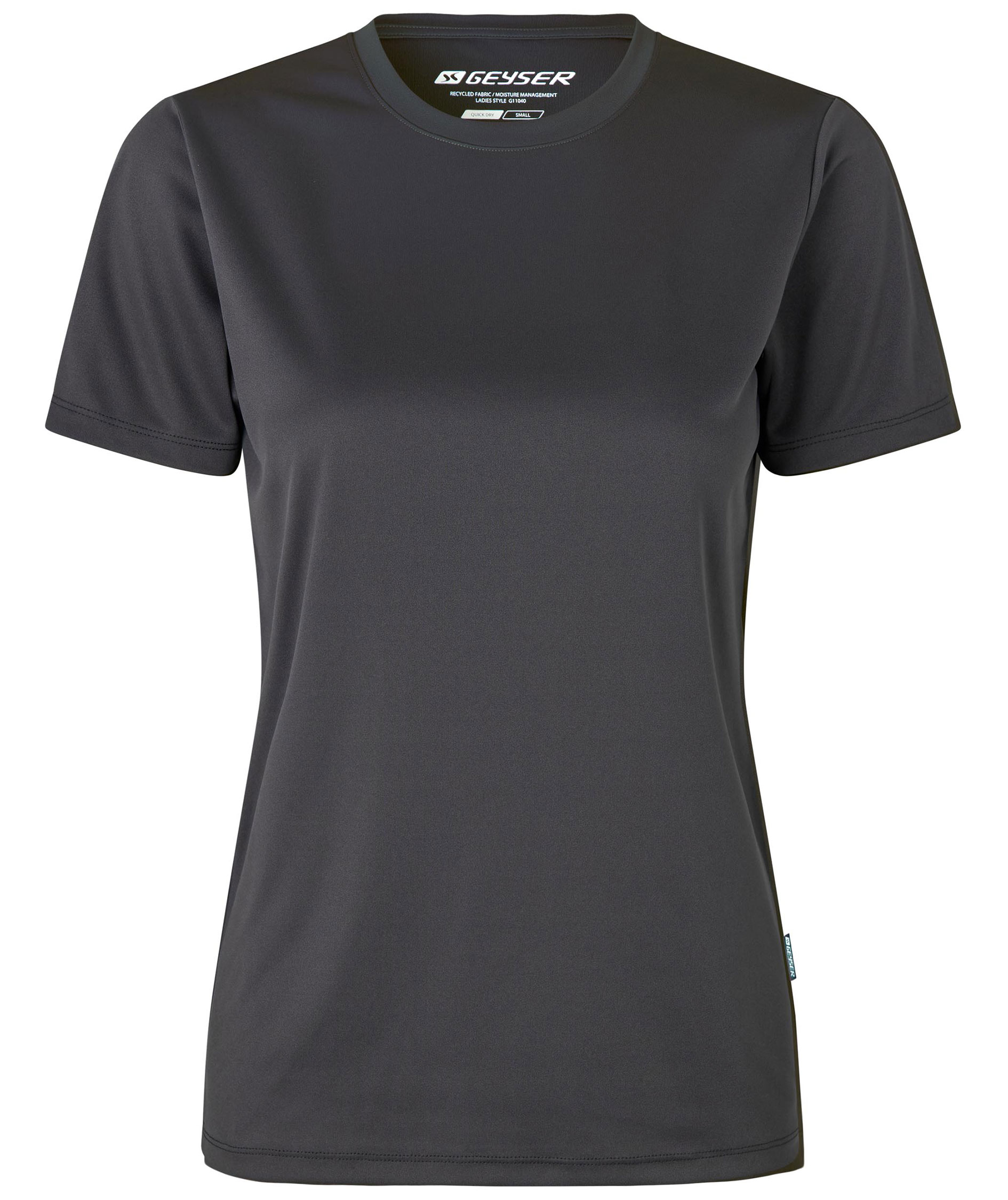 GEYSER&nbsp;Essential women's interlock T-shirt, Charcoal, Charcoal, swatch
