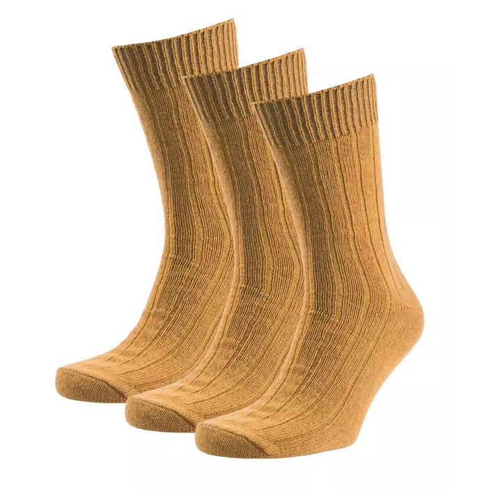 3-pack socks with merino wool, Mustard, large image number 0