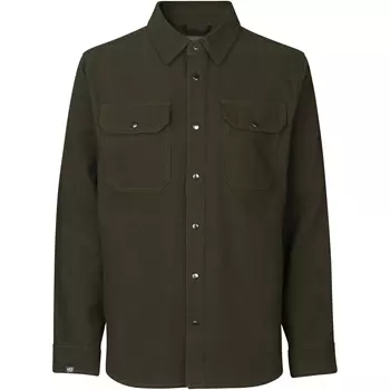 ID Modern fit long-sleeved flannel shirt, Olive
