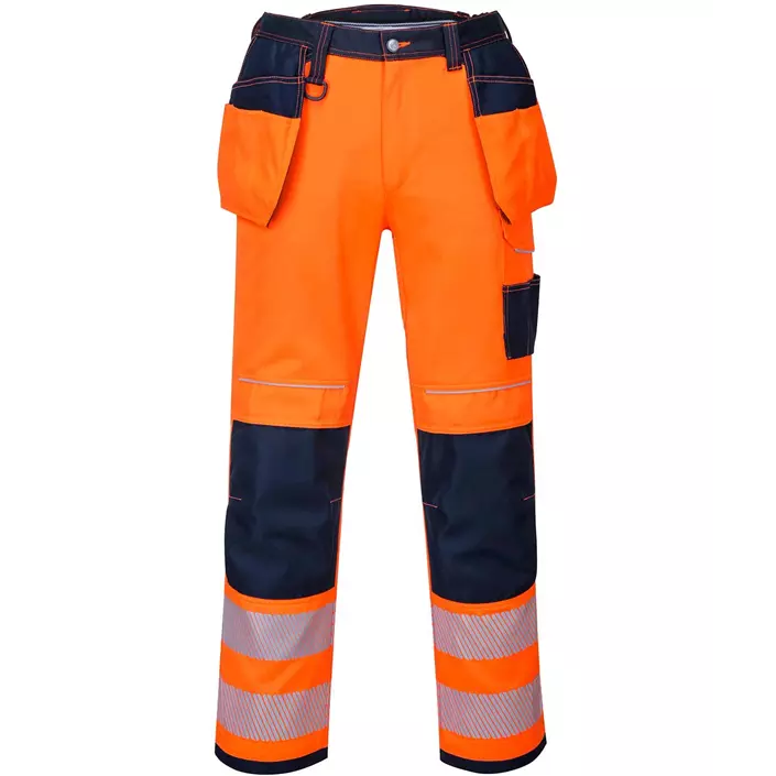 Portwest Vision craftsmen's trousers T501, Hi-Vis Orange/Dark Marine, large image number 0