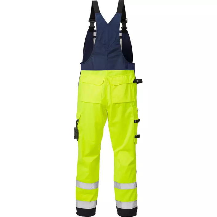 Fristads Latzhose 1015, Hi-vis gelb/marine, large image number 1