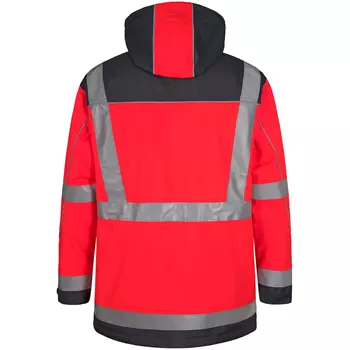 Engel parka shell jacket, Hi-vis red/grey
