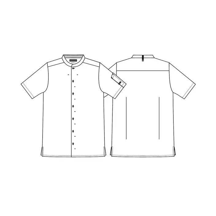 Kentaur modern fit kortermet kokkeskjorte/serveringsskjorte, Hvit, large image number 3