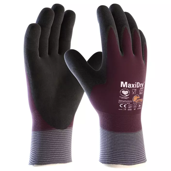ATG MaxiDry® Zero™ 56-451 skærehæmmende handsker Cut B, Lilla/Sort, large image number 0