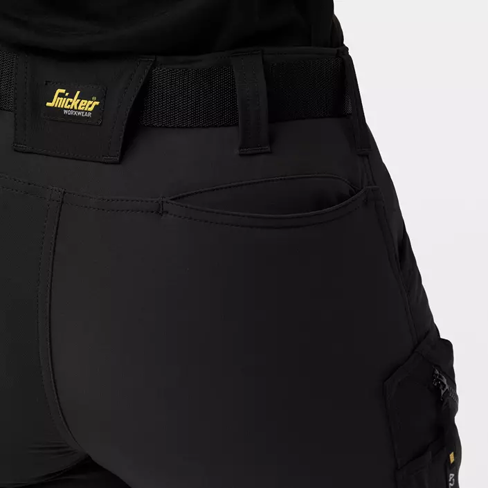 Snickers FlexiWork dame servicebukser 6877 full stretch, Black/Black, large image number 7